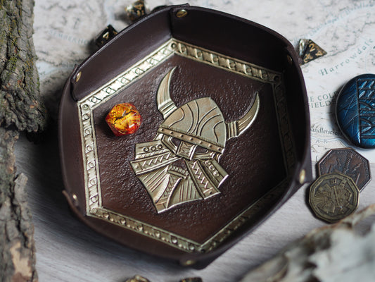Tabletop leather dice tray - dwarven lord
